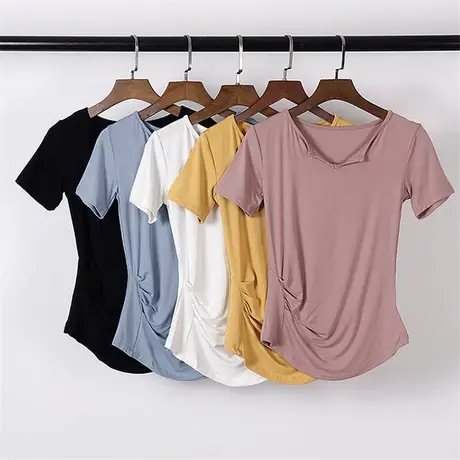 舞蹈练功服女修身显瘦短袖现代舞上衣中国古典舞形体艺考训练服装图片