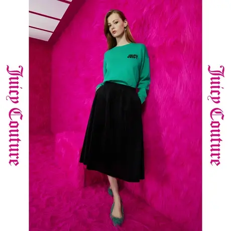 Juicy Couture橘滋初秋冬新款休闲经典提字圆领毛衣外套商品大图