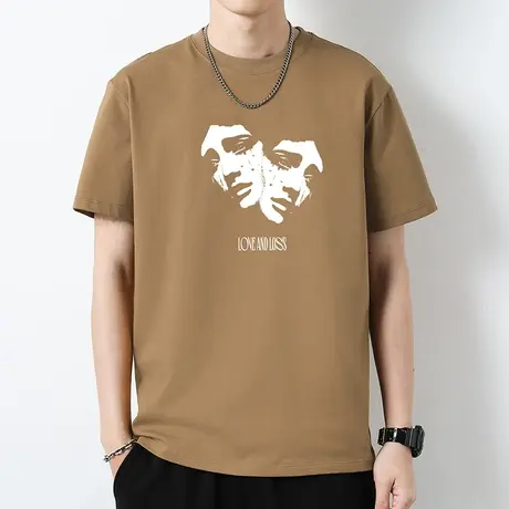 230g重磅纯棉短袖t恤男圆领上衣服夏季半袖液氨长绒棉全棉体恤衫商品大图