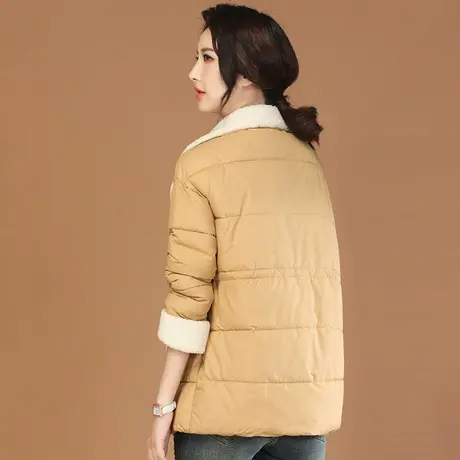 韩潮袭人羊羔毛西装领中长款收腰棉衣棉服女2023冬转新款外套厚图片