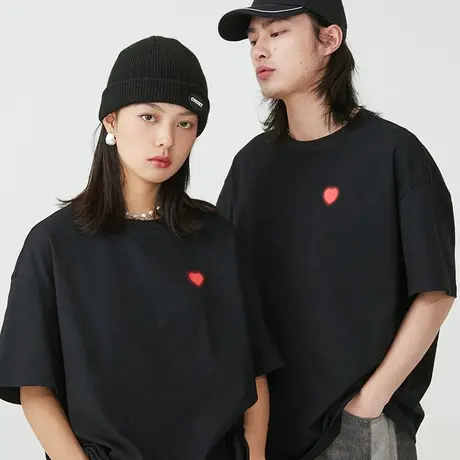 omont蛋挞家短袖T恤女夏2023新款设计感宽松白色半袖上衣情侣装潮商品大图