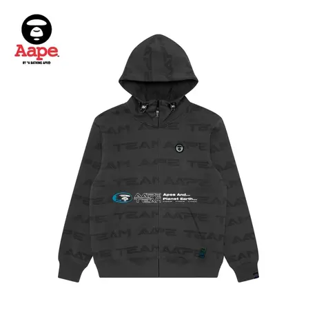 Aape旗舰店男装秋冬字母印花满印宽松薄款卫衣外套3953XXJ商品大图