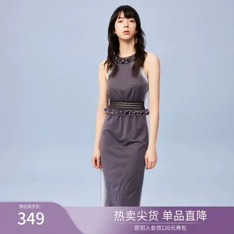 RIENYRE原创法式连衣裙2023女新款夏季高级质感气质无袖收腰长裙图片