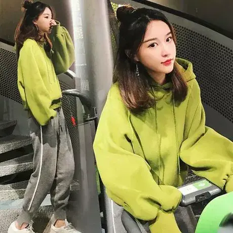 休闲运动套装女2023夏季新款今年流行洋气时尚短袖卫衣卫裤两件套图片