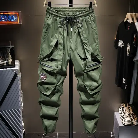 夏季薄款潮牌工装裤男束脚宽松男士休闲长裤子男吊带裤运动裤男装商品大图