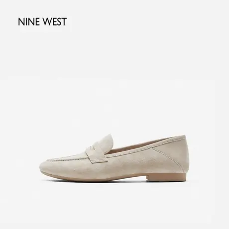 何泓姗同款Nine West/玖熙夏日博物馆乐福鞋女通勤单鞋女鞋豆豆鞋图片