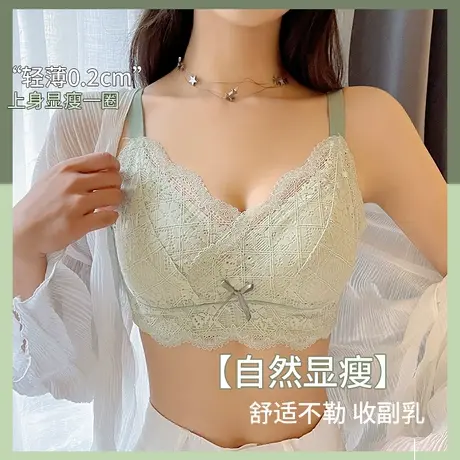 内衣女薄款大胸显小超薄防下垂收副乳大码显瘦无钢圈聚拢文胸罩夏图片
