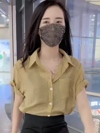 设计感小众韩版复古港味纯色百搭短袖polo领宽松休闲衬衫上衣女夏商品大图