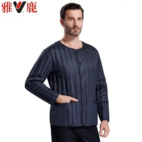 雅鹿中老年轻薄羽绒服内胆男士短款秋冬季加厚保暖内衣内穿爸爸装图片