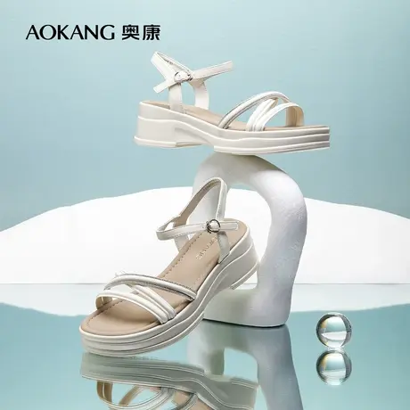 【门店发货】奥康女鞋新款时尚百搭厚底时装凉鞋舒适通勤图片