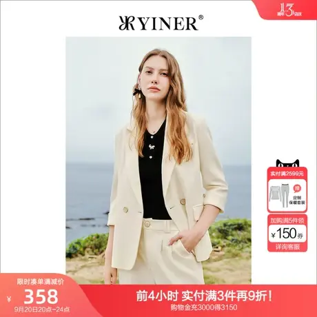 音儿美地女装2022秋季新款修身一粒扣ol通勤西装外套商品大图