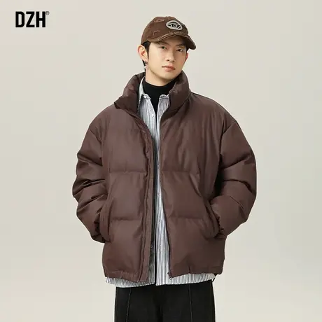 男士pu皮短款棉服男冬季加厚2025新款立领面包服美式棉衣外套冬装图片