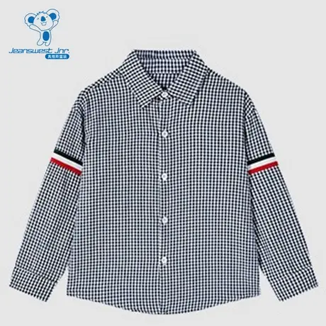 DQ真维斯童装冬季新款时尚潮流小众红色新年男童格子长袖衬衫商品大图