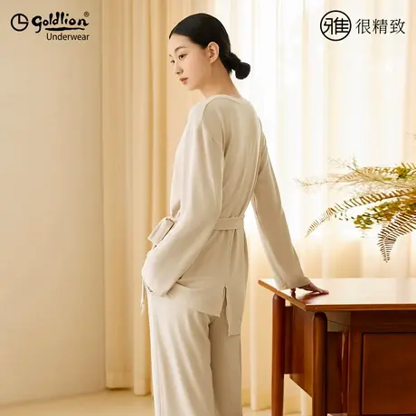 金利来睡衣女款2025新款春秋高级感莫代尔家居服长袖可外穿套装商品大图