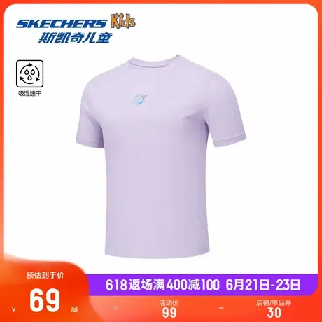 Skechers斯凯奇 Comfort Essential 舒适精选系列儿童针织短袖衫商品大图