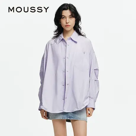 【慧姐专享】MOUSSY 多巴胺春游简约宽松长袖衬衫028ISA30-3441图片