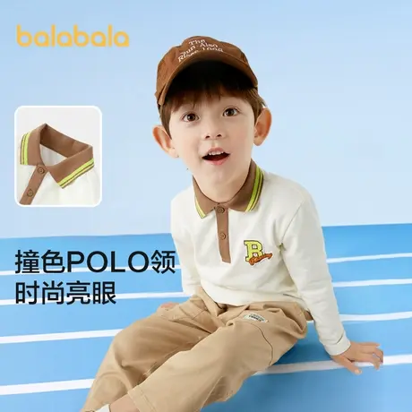 巴拉巴拉儿童T恤男童2025新款秋装长袖POLO衫校园风图片