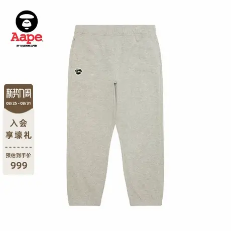 Aape旗舰店男装秋冬猿人徽章字母印花潮流休闲束脚裤C645XAP商品大图