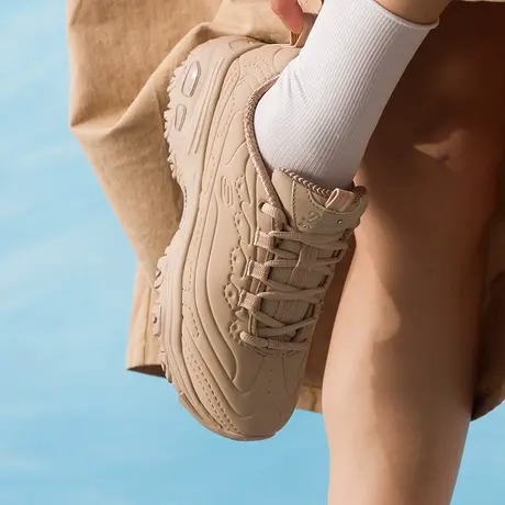 斯凯奇（Skechers）女鞋 25秋冬新款奶茶色一代经典熊猫鞋厚底增商品大图