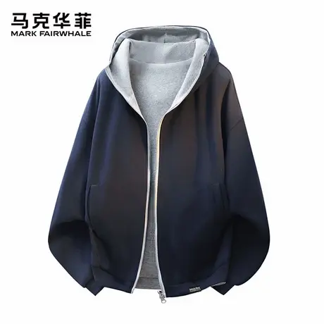 马克华菲两面穿连帽开衫卫衣男士秋季2025新款宽松休闲美式上衣服商品大图