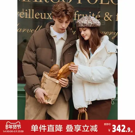 唐狮2026冬季情侣羽绒服立领肌理感厚外套金属标细节厚外套保暖商品大图