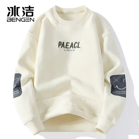 冰洁圆领卫衣男2023秋冬季新款休闲简约青春潮流防寒长袖上衣ZC商品大图