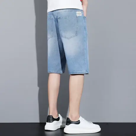 唐狮春夏新款男牛仔短裤舒适透气直筒时尚有型帅气五分中裤子潮TG商品大图