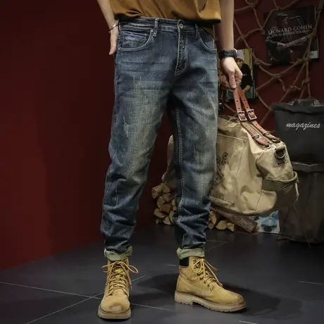 牛仔裤男直筒宽松潮流百搭男士牛仔裤复古潮流时尚美式高街牛仔裤商品大图