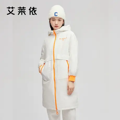 艾莱依专柜冬季羽绒服女中长款简约时尚外套图片
