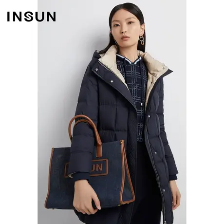 INSUN恩裳线上专选冬季防钻绒科技修身羽绒服商品大图