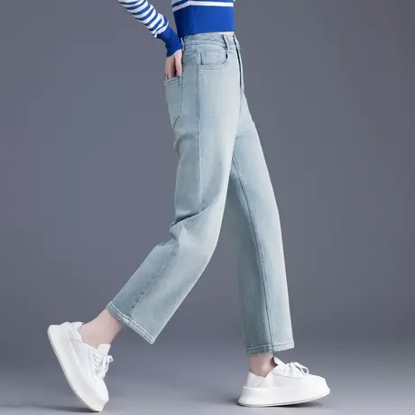 小直筒裤女士牛仔裤女春秋2024年新款爆款裤子小个子烟管裤九分裤商品大图