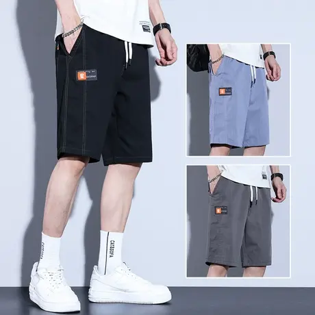 痞帅潮牌工装休闲短裤男士2023新款夏季薄款夏天外穿中裤子大裤衩图片