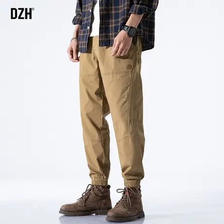 男士卡其色美式工装裤男春季束脚2024新款复古休闲裤男裤宽松裤子商品大图