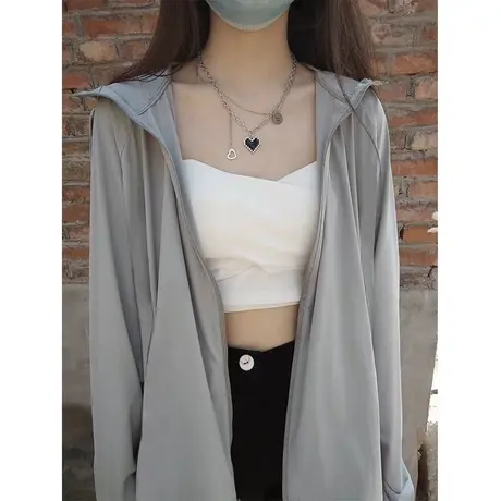 防晒衣外套女夏季2023年新款薄款宽松透气防紫外线连帽开衫上衣服图片