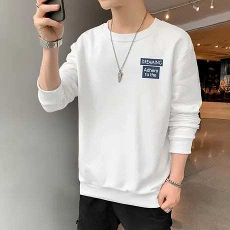 2023秋季新款圆领卫衣潮流休闲百搭长袖体恤衫套头打底衫男装上衣商品大图