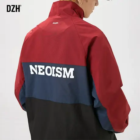 美式复古拼色夹克男春秋立领2024年新款痞帅男装外套男装休闲茄克商品大图