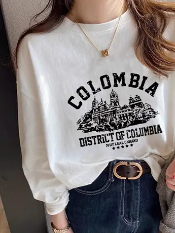 白色仿棉长袖t恤女2023新款爆款春秋装冬季加绒内搭打底衫上衣服商品大图