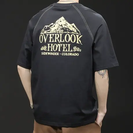 重磅短袖t恤男士体恤宽松大码男装潮牌夏季2023新款纯棉潮流印花商品大图