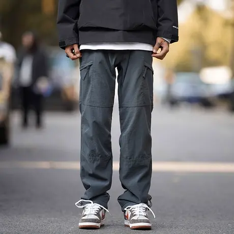 美式夏季高街防水透气机能vibe风工装裤速干百搭抽绳显瘦运动长裤商品大图