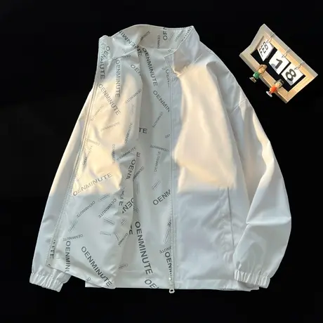 两面穿情侣夹克男女春秋美潮oversize外套痞帅立领学院风学生上装商品大图