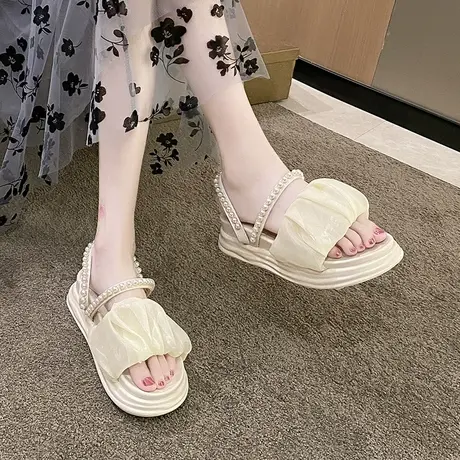 仙女风凉鞋女2023新款夏季两穿凉拖小众设计少女感拖鞋外穿孕妇鞋商品大图