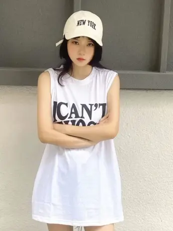 纯棉吊带运动坎肩背心无袖t恤女夏季设计感小众外穿宽松挂脖上衣商品大图