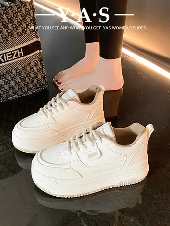 女鞋春秋季2024新款大头爆款小白鞋厚底百搭运动舒适板鞋休闲潮图片
