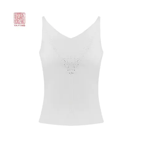 EP雅莹高端系列 桑蚕丝v领修身针织背心上衣 春夏商场同款9901A图片