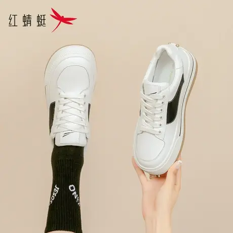 红蜻蜓女鞋欧货板鞋女平底2023春季新款鞋子百搭小众高级感小白鞋图片