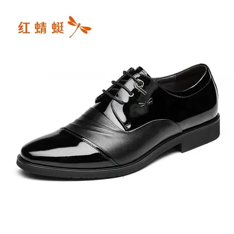 红蜻蜓男鞋秋冬新品商务正装皮鞋真皮舒适休闲单鞋系带低帮鞋fx商品大图
