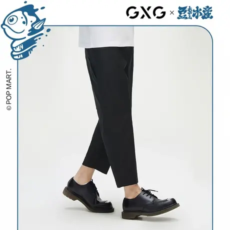 【新款】GXG男装 2023秋季泡泡玛特休闲黑色简约休闲裤10C102013C图片