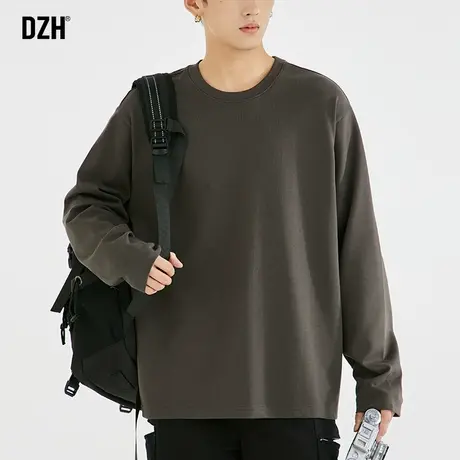 男士长袖T恤男纯棉纯色春秋款卫衣男款2023新款圆领内搭打底衫男商品大图