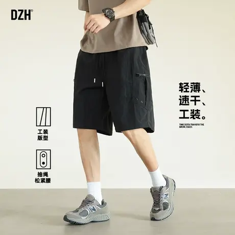 男士速干短裤男夏季薄款休闲工装五分裤宽松潮牌2025新款中裤百搭商品大图