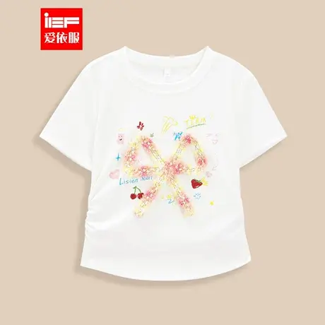 MINIIEF【爱依服童装】2025夏季新款时尚印花洋气百搭女童短袖T恤图片
